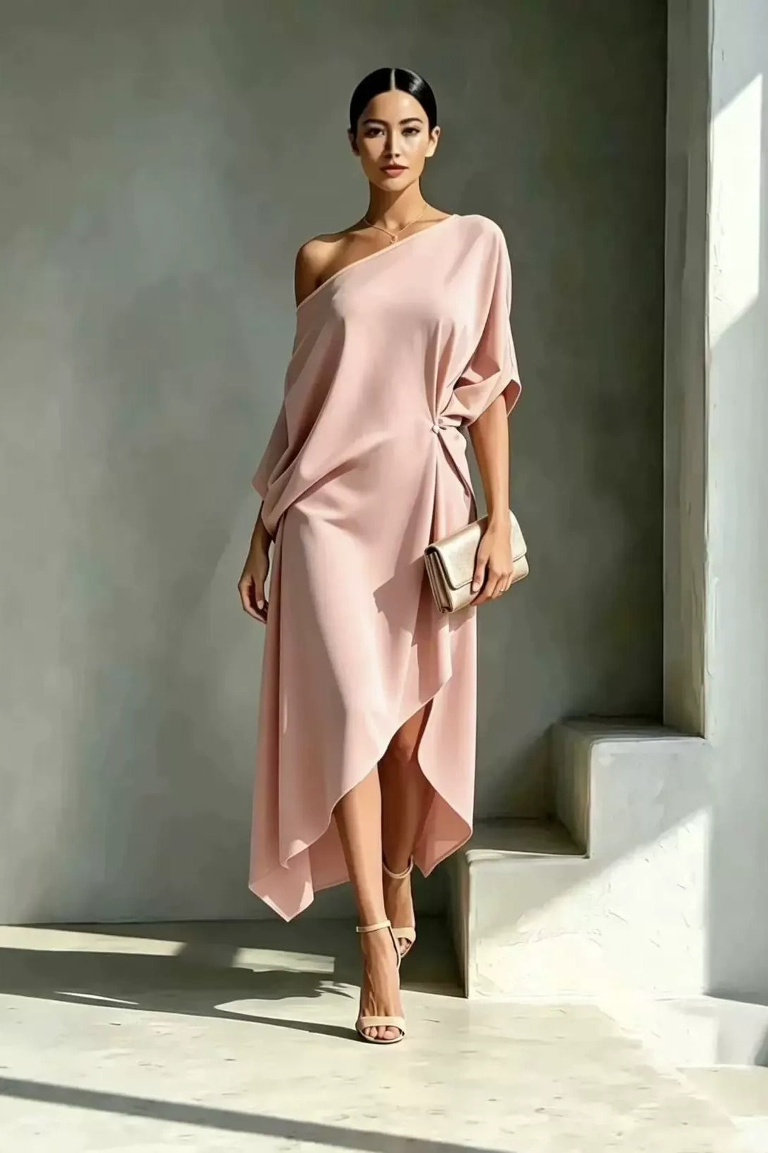 Conjunto elegante de falda de un solo hombro