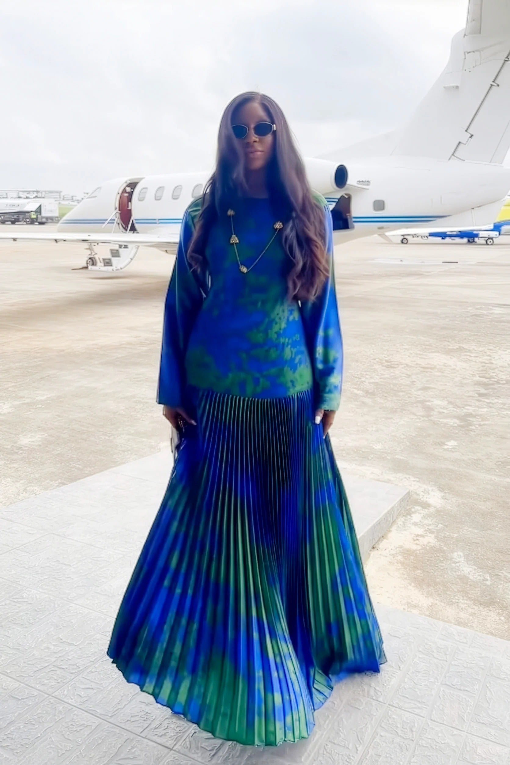 Aurora Pleated Maxi Dress