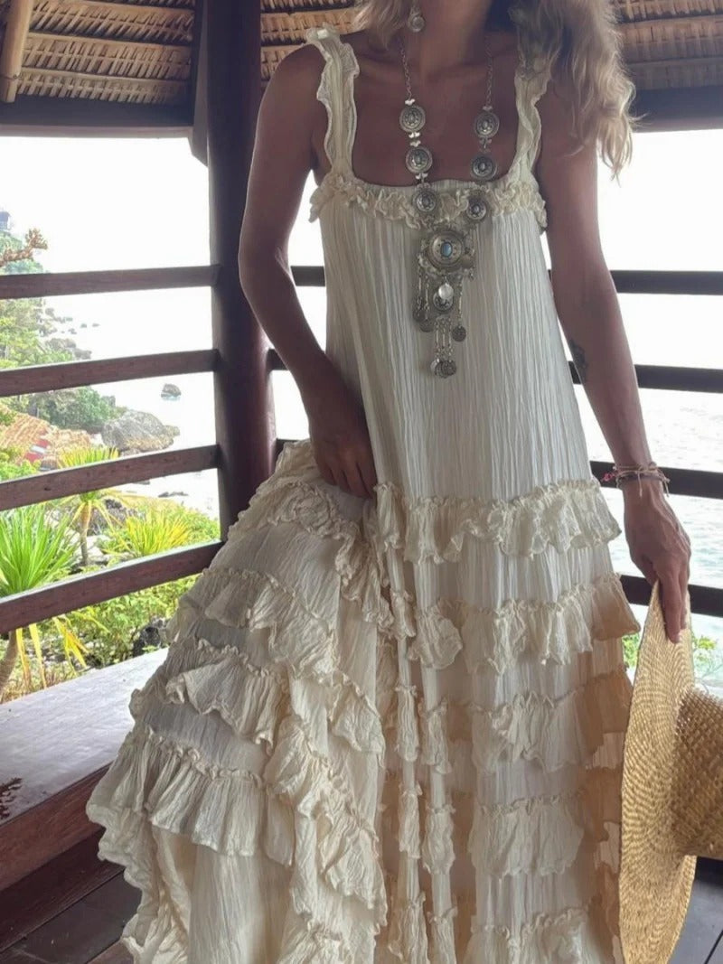 Belle Gradient Plisséiert Maxi Kleed