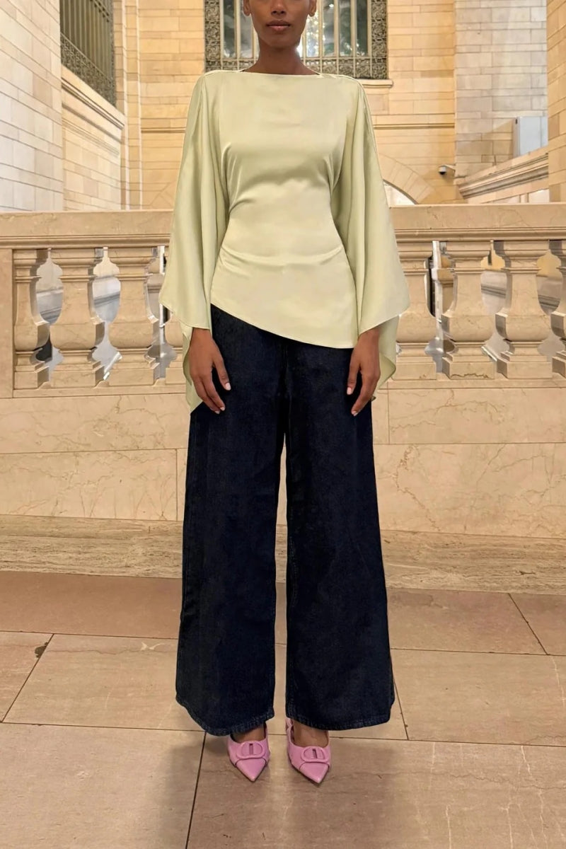 Asymmetrical Butterfly Top in Sage Green
