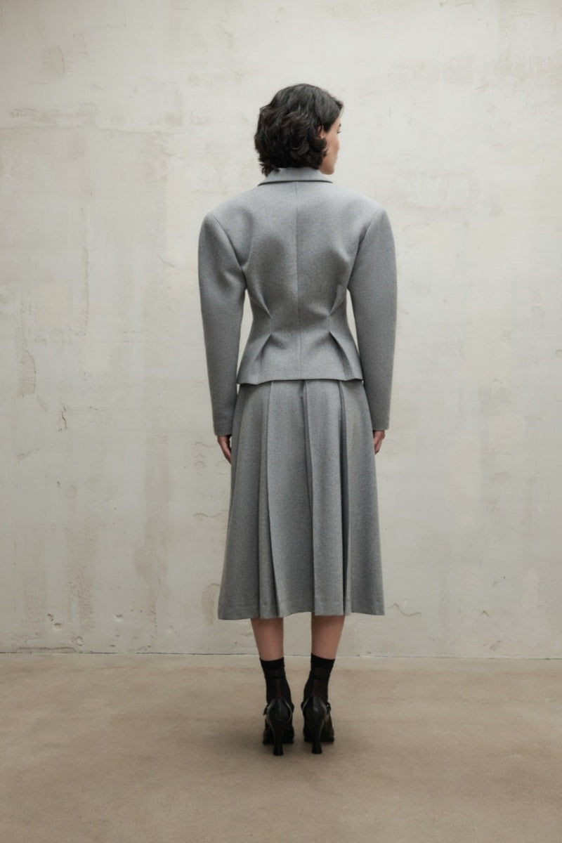Waist-Hugging A-line Long Skirt Set