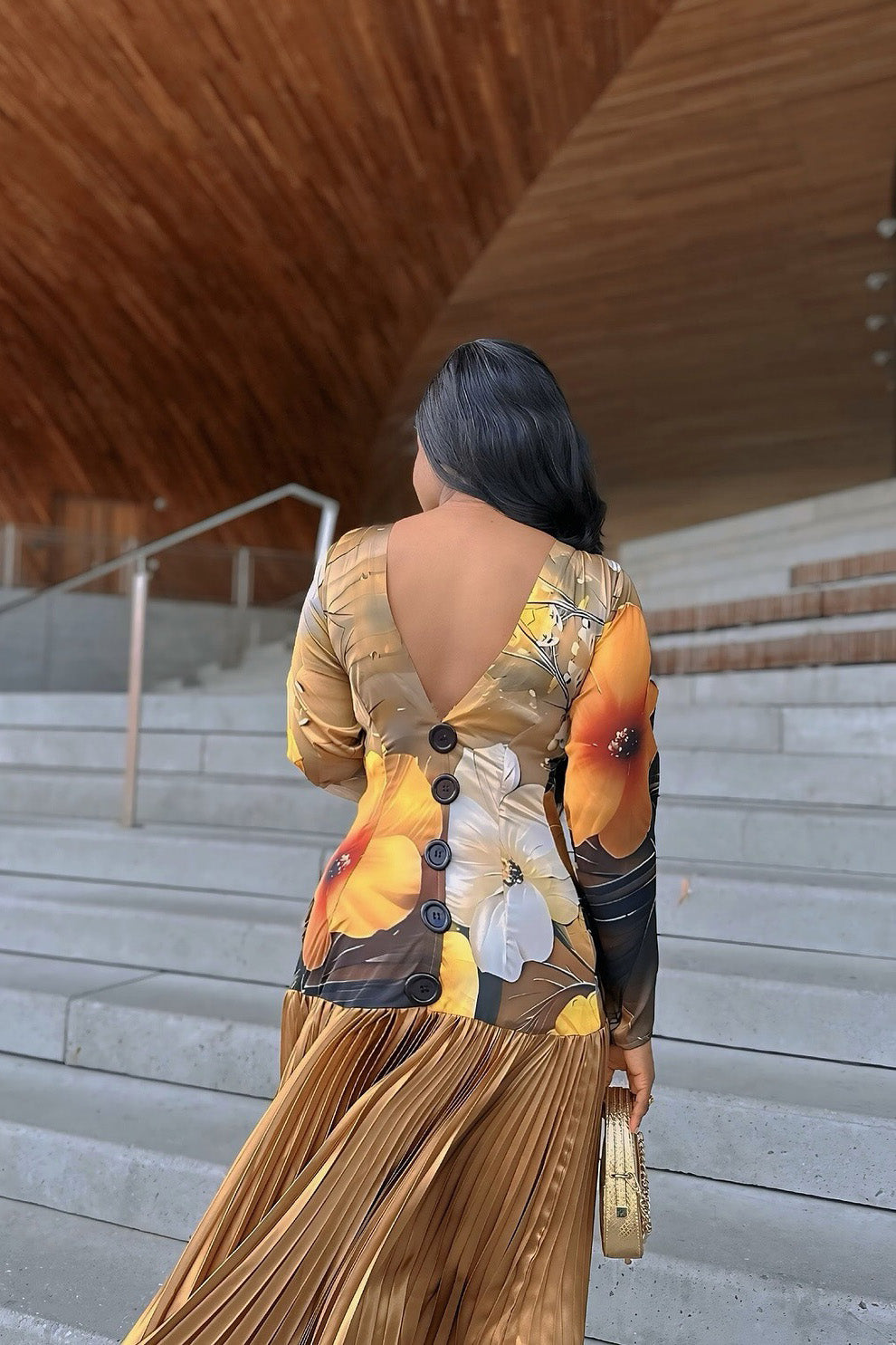 Aurora Pleated Maxi Dress