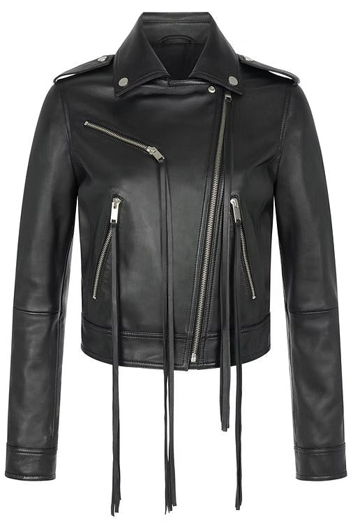 Giacca blazer a cuore color borgogna con frange
