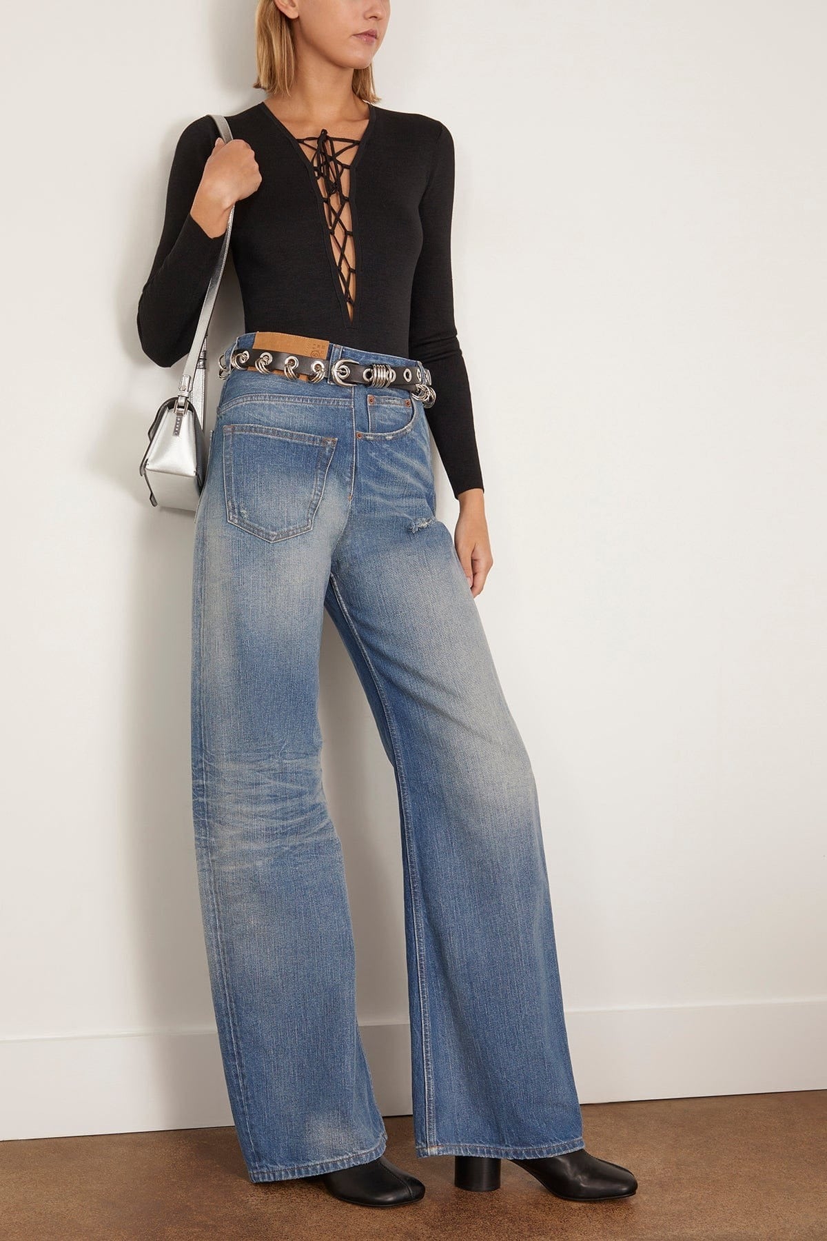 Pantaloni din amestec modal cu cravată în față Grenada