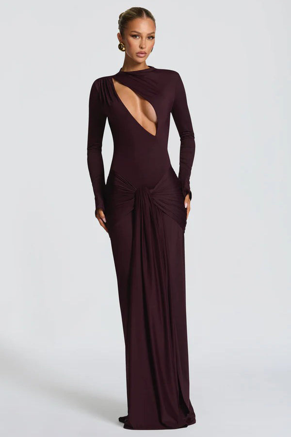 Modern Angled Cut-Out Maxi Dress