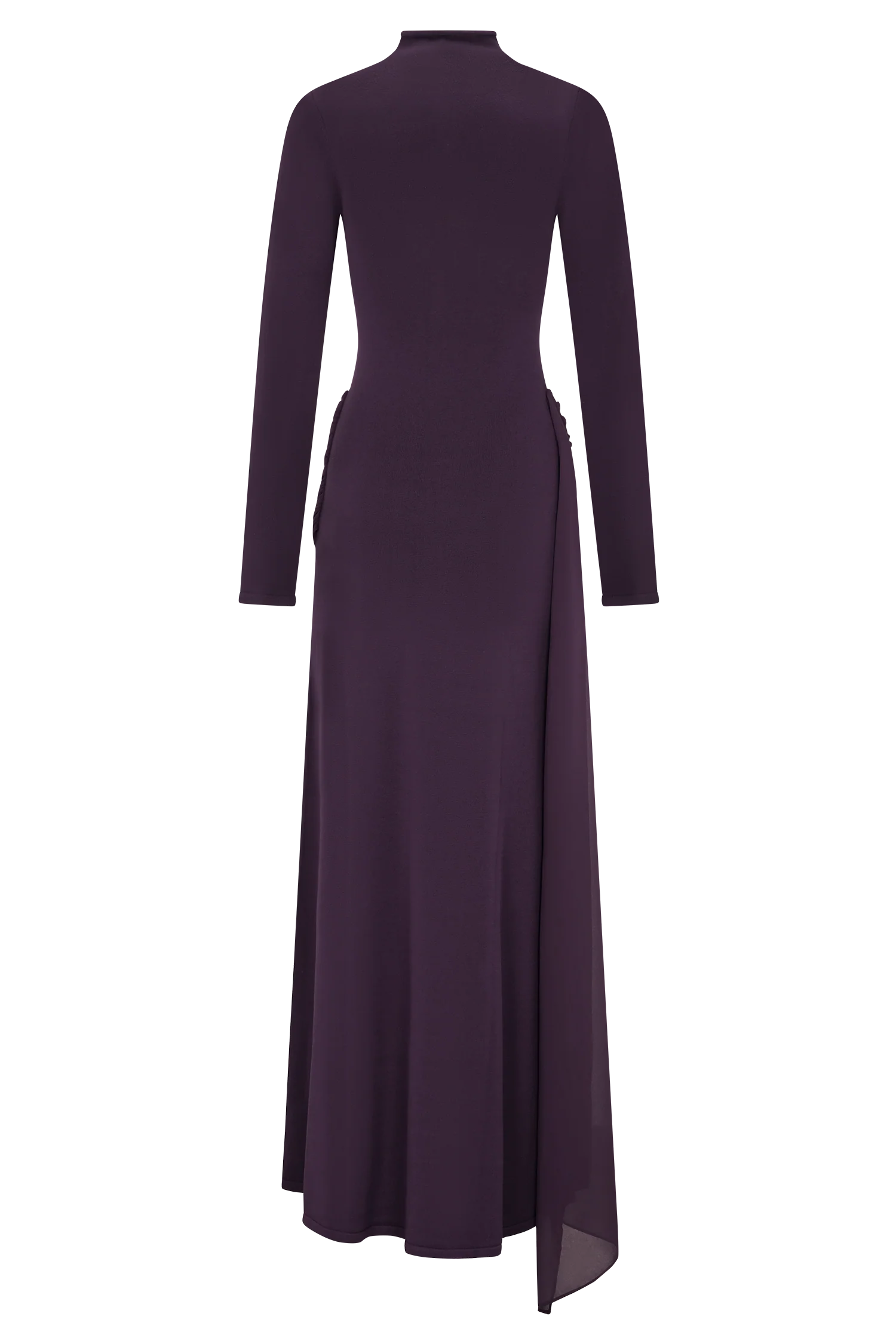 Evelyn Knit Chiffon Maxi Dress - Plum