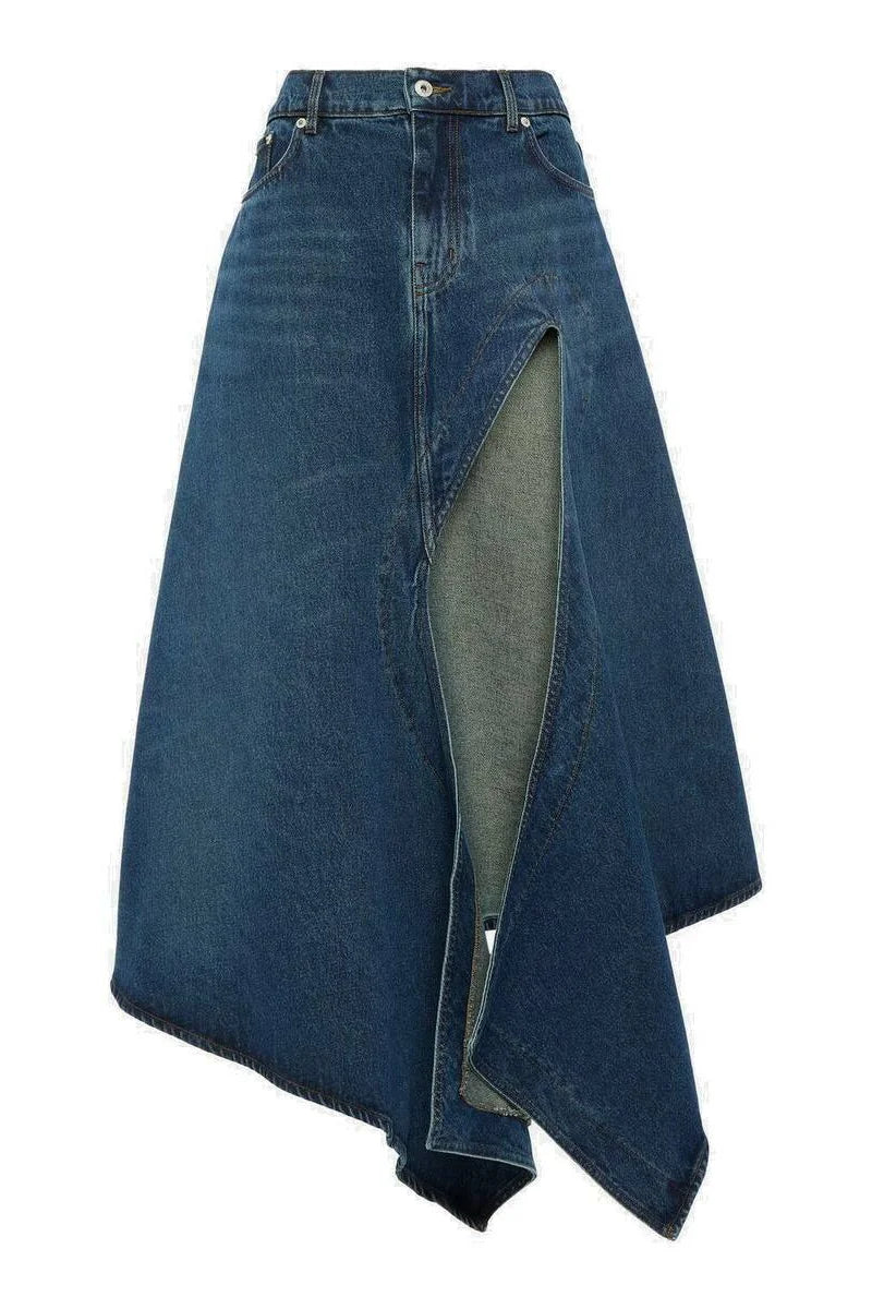 Deconstructed Denim Maxi Skirt