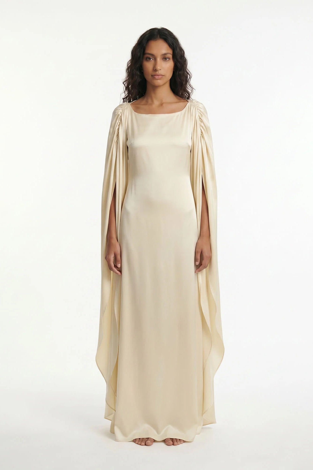Robe longue cape blanche Flow