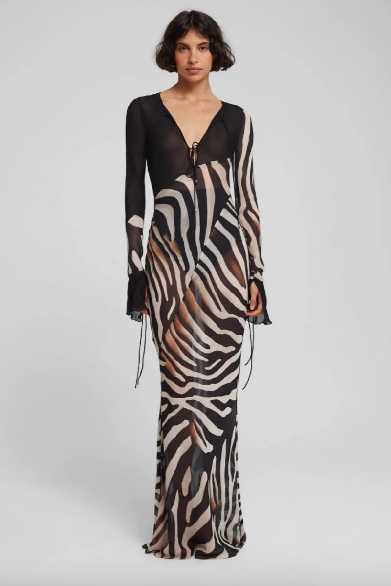 Sexy And Elegant Zebra Maxi Dress
