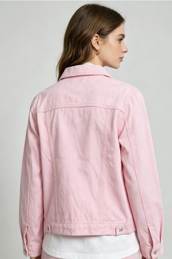 Jeansjacke mit Ärmeldetails, kurz geschnitten