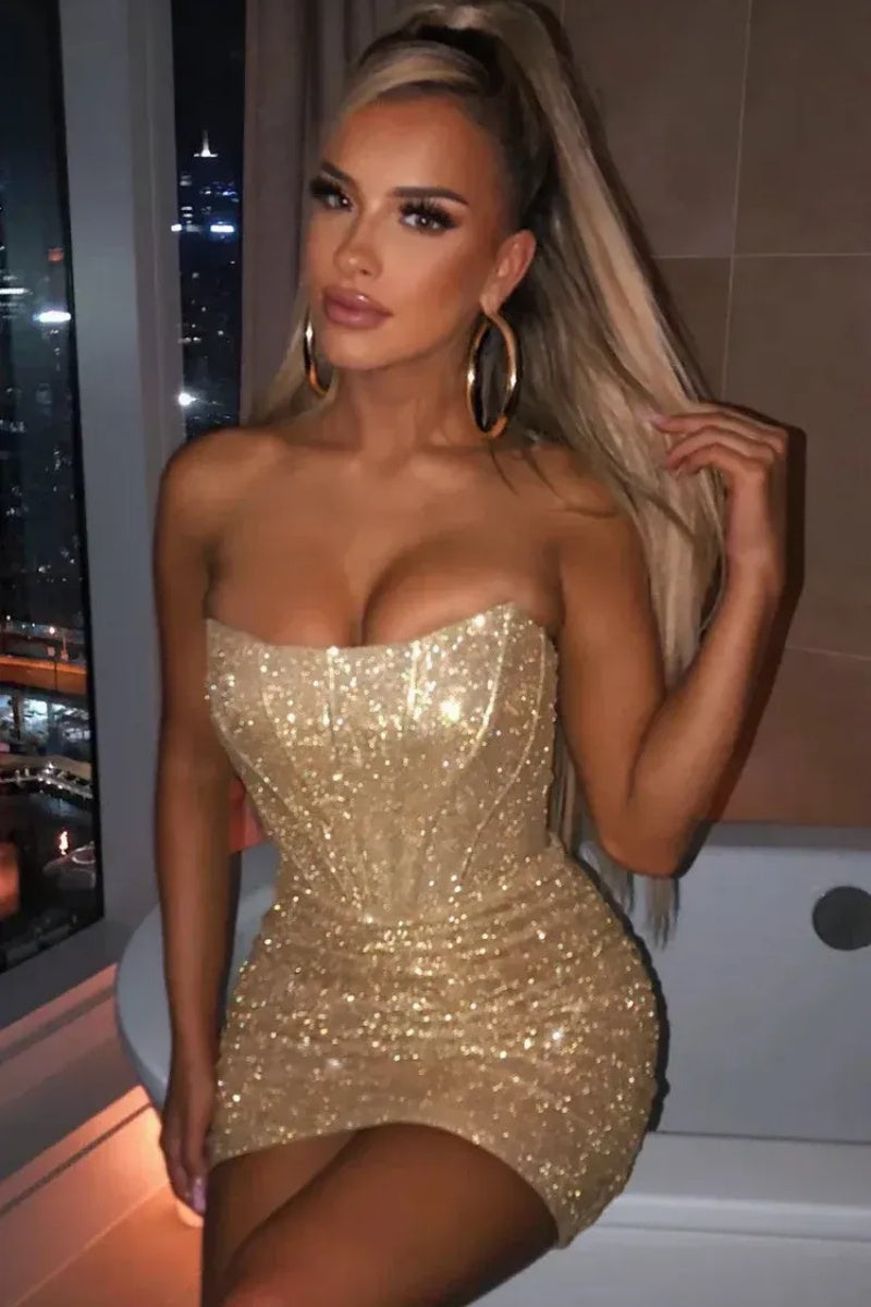 Sparkling Corset Mini Dress