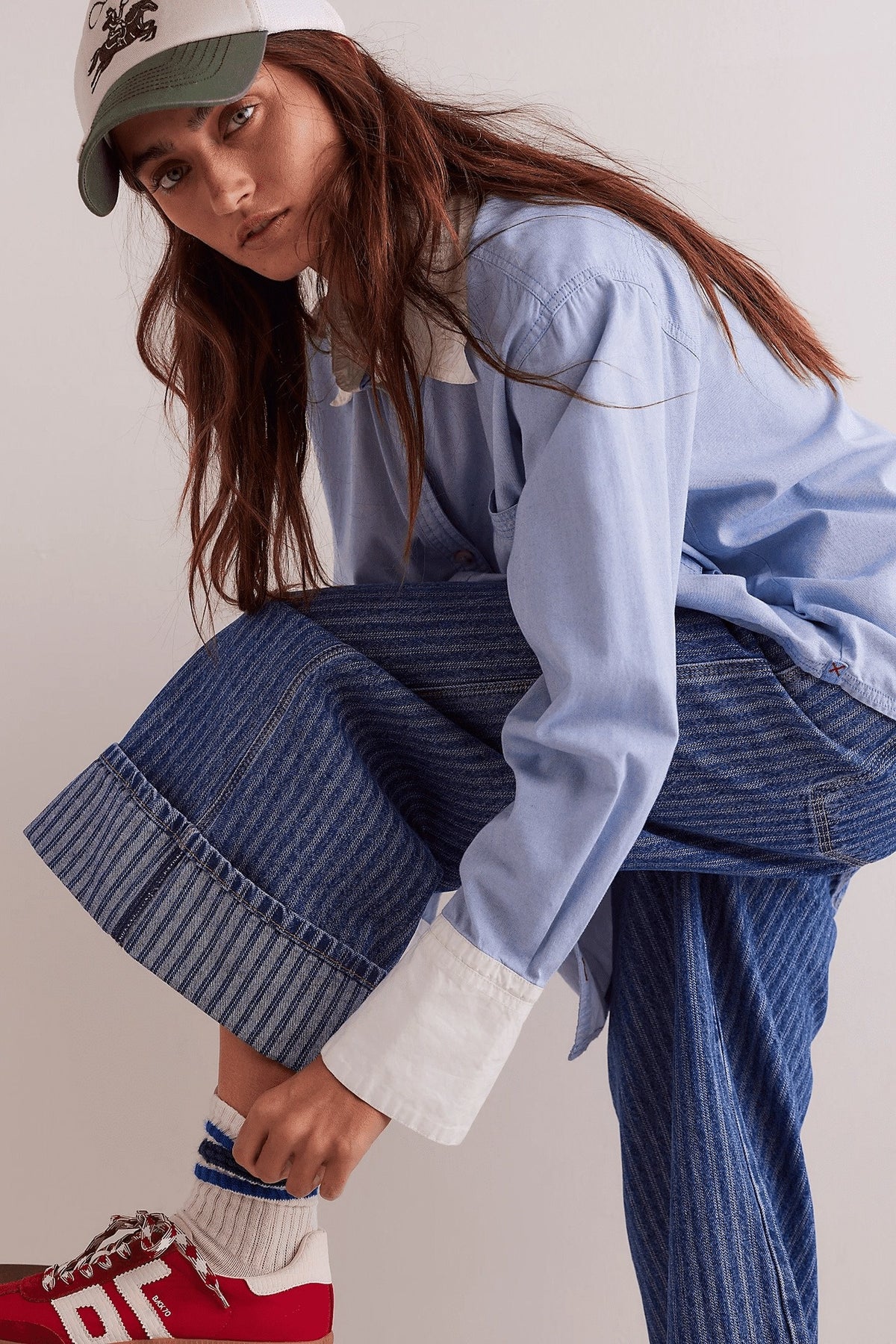 Diagonal Ruffle Wide Leg Pantalonen