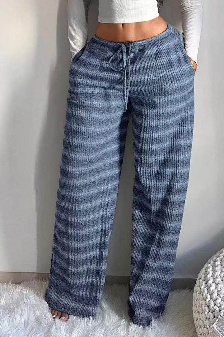Wijde broek met diagonale ruches
