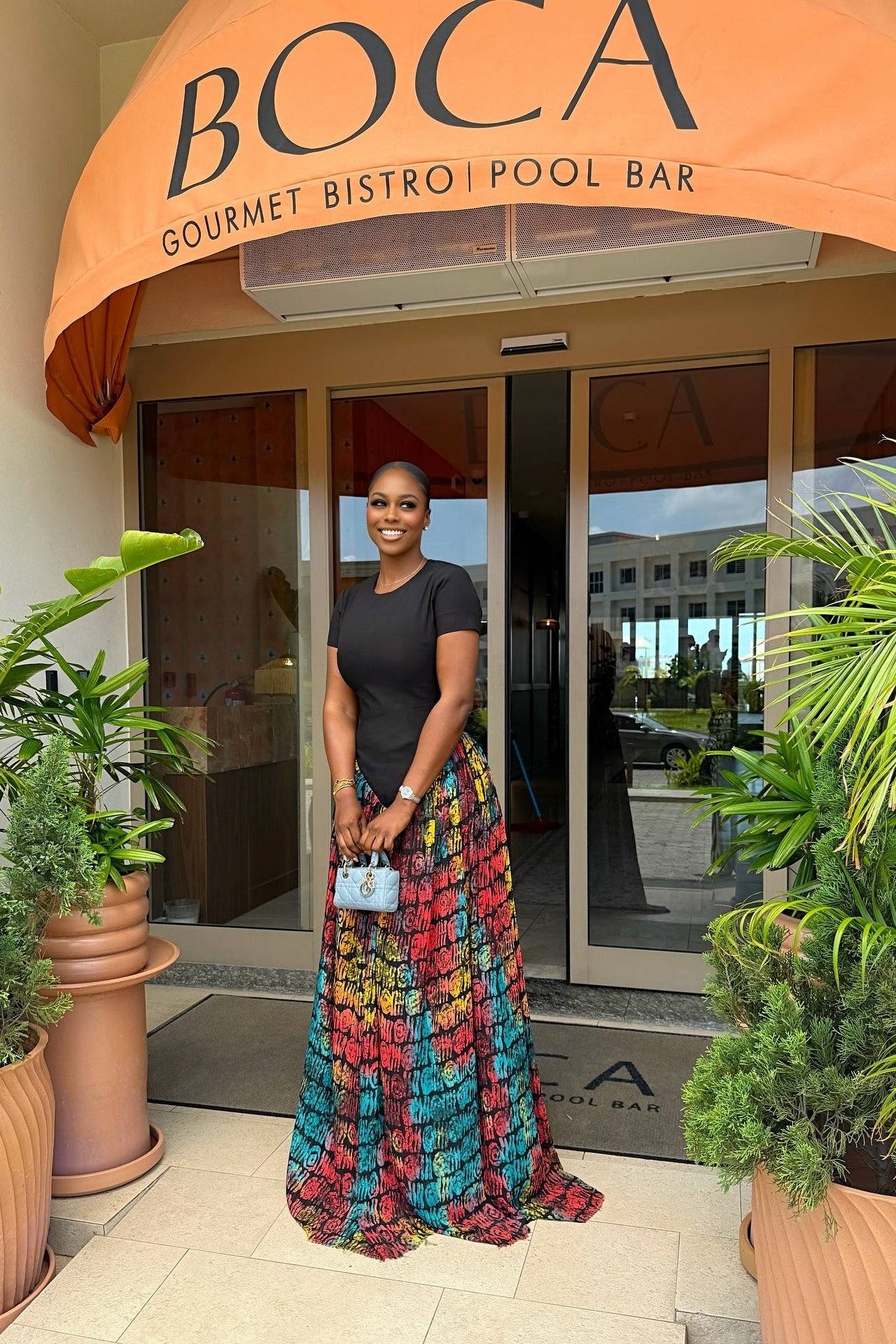 Rainbow Batik Pleated Maxi Dress