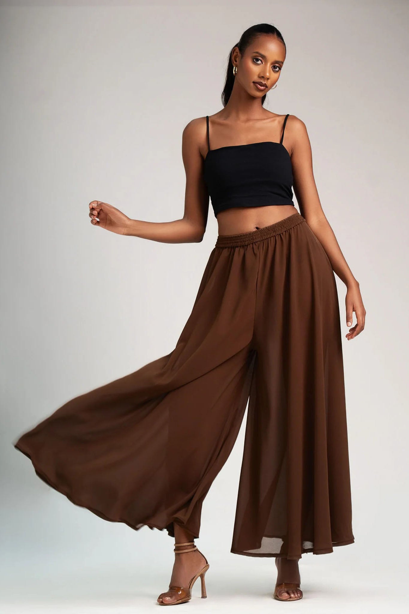 Robe longue dos-nu à blocs de couleur