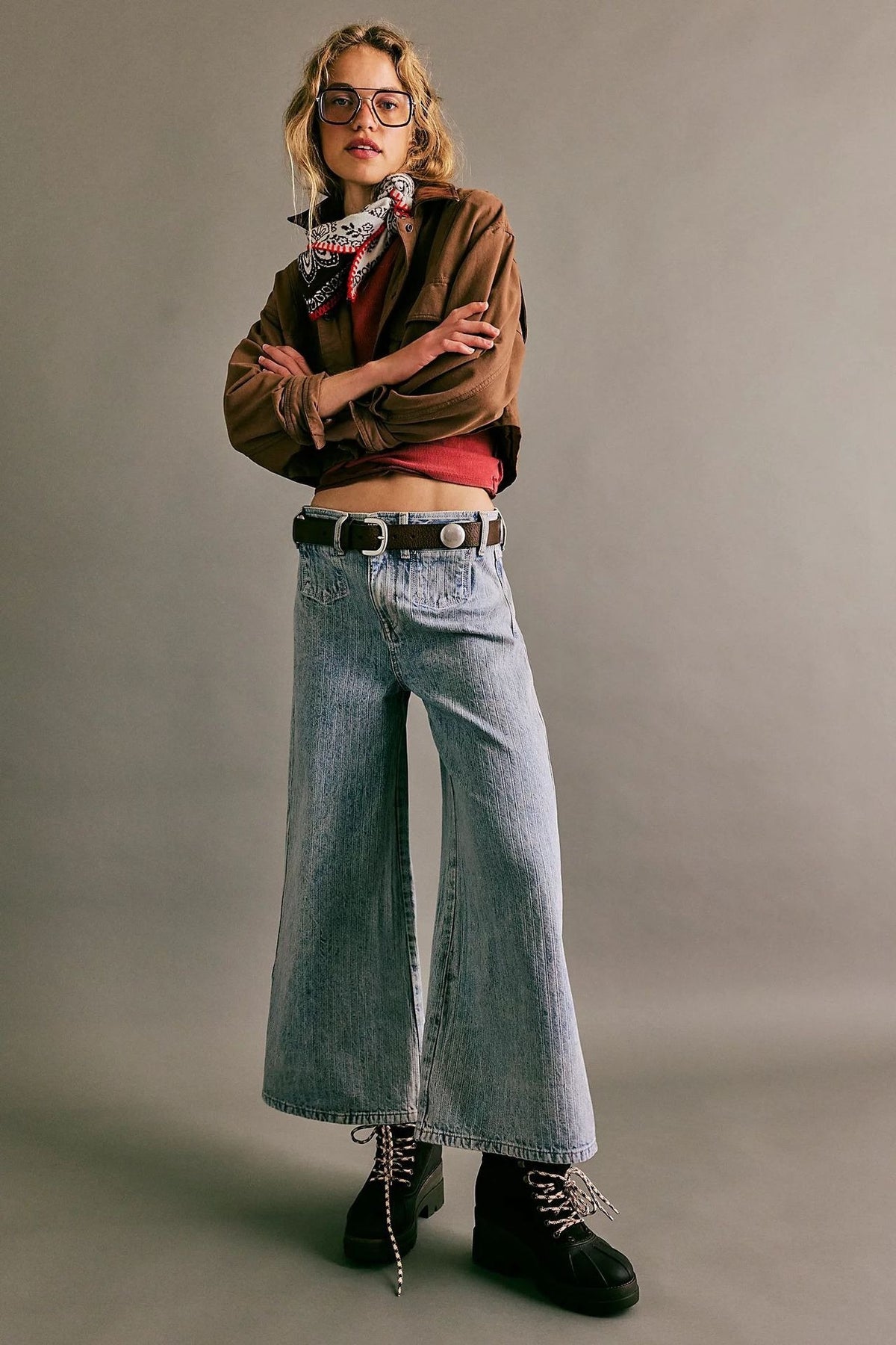Diagonal Ruffle Wide Leg Pantalonen