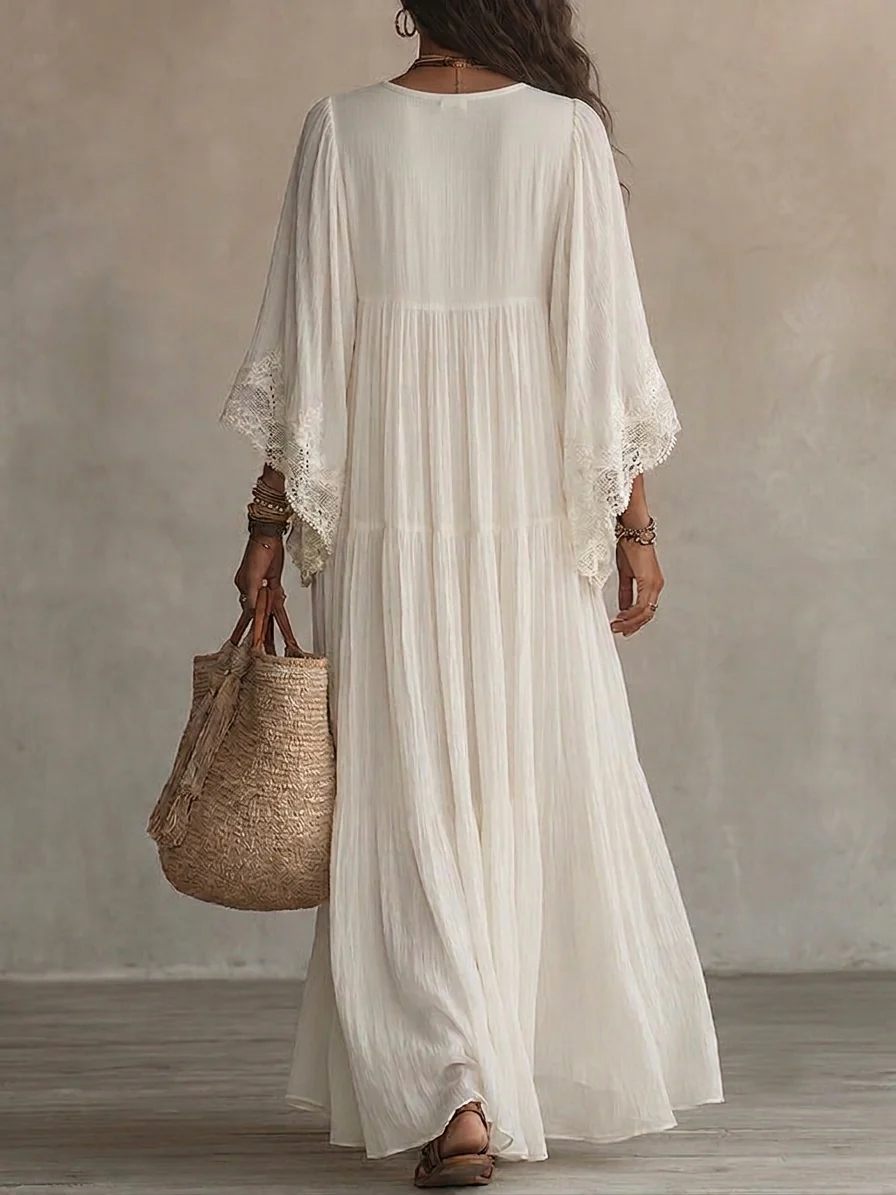 Maxi šaty White Cape Flow