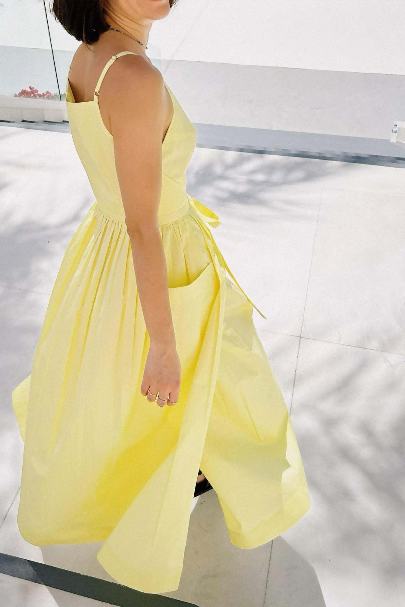 Square Neck Pocket Vacation Midi Dress