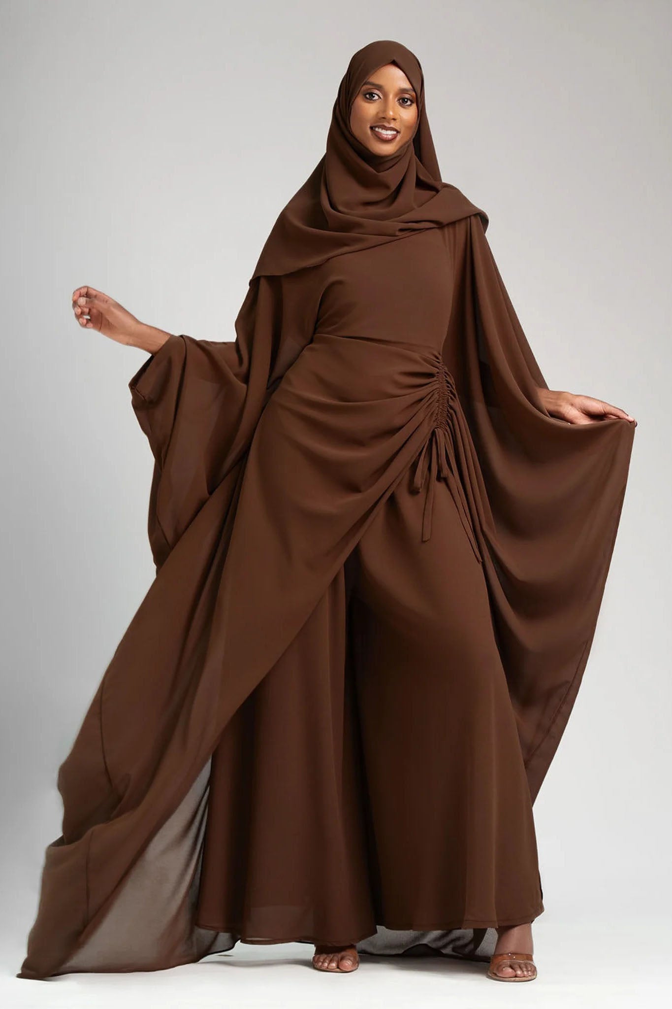 Robe longue dos-nu à blocs de couleur
