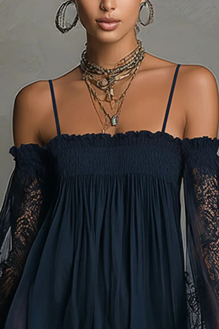 Conjunto de Saia em Cetim com Renda Preta