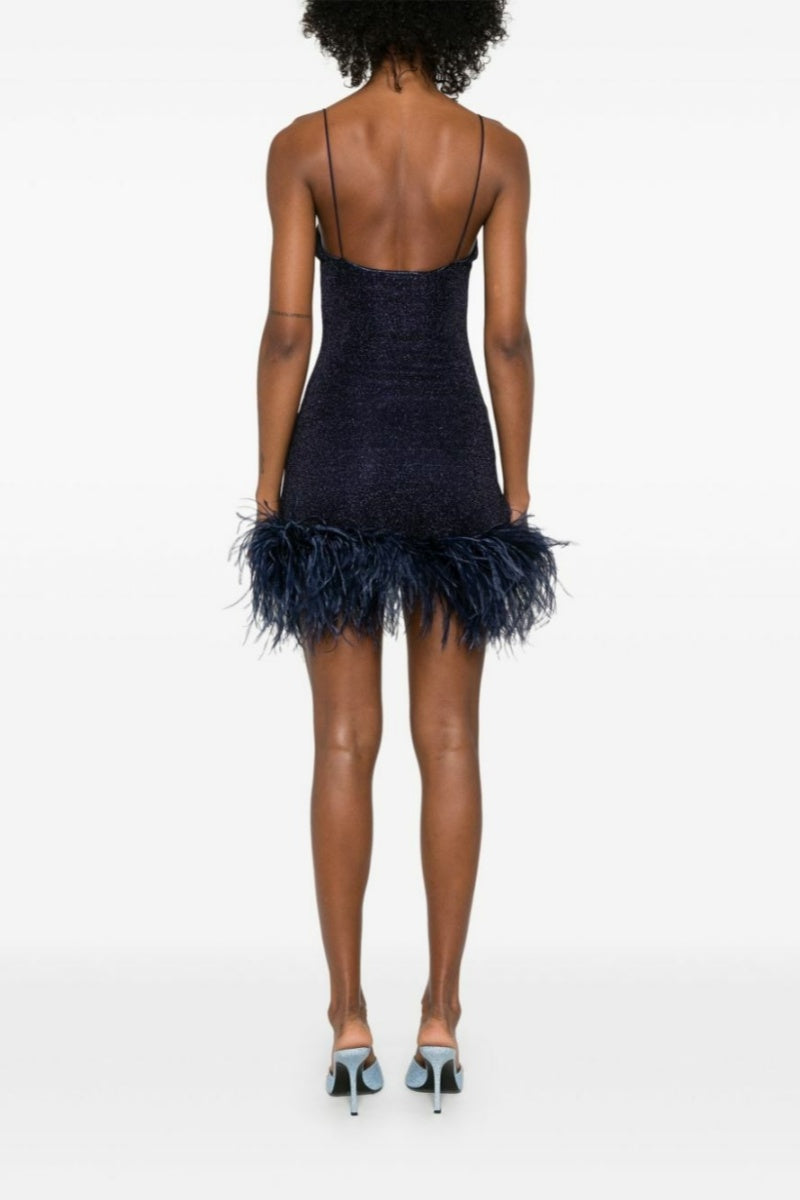 Sequin Feathers Mini Dress