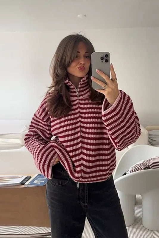 Pull Holly à fermeture éclair en quart