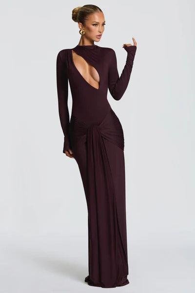 Modern Angled Cut-Out Maxi Dress