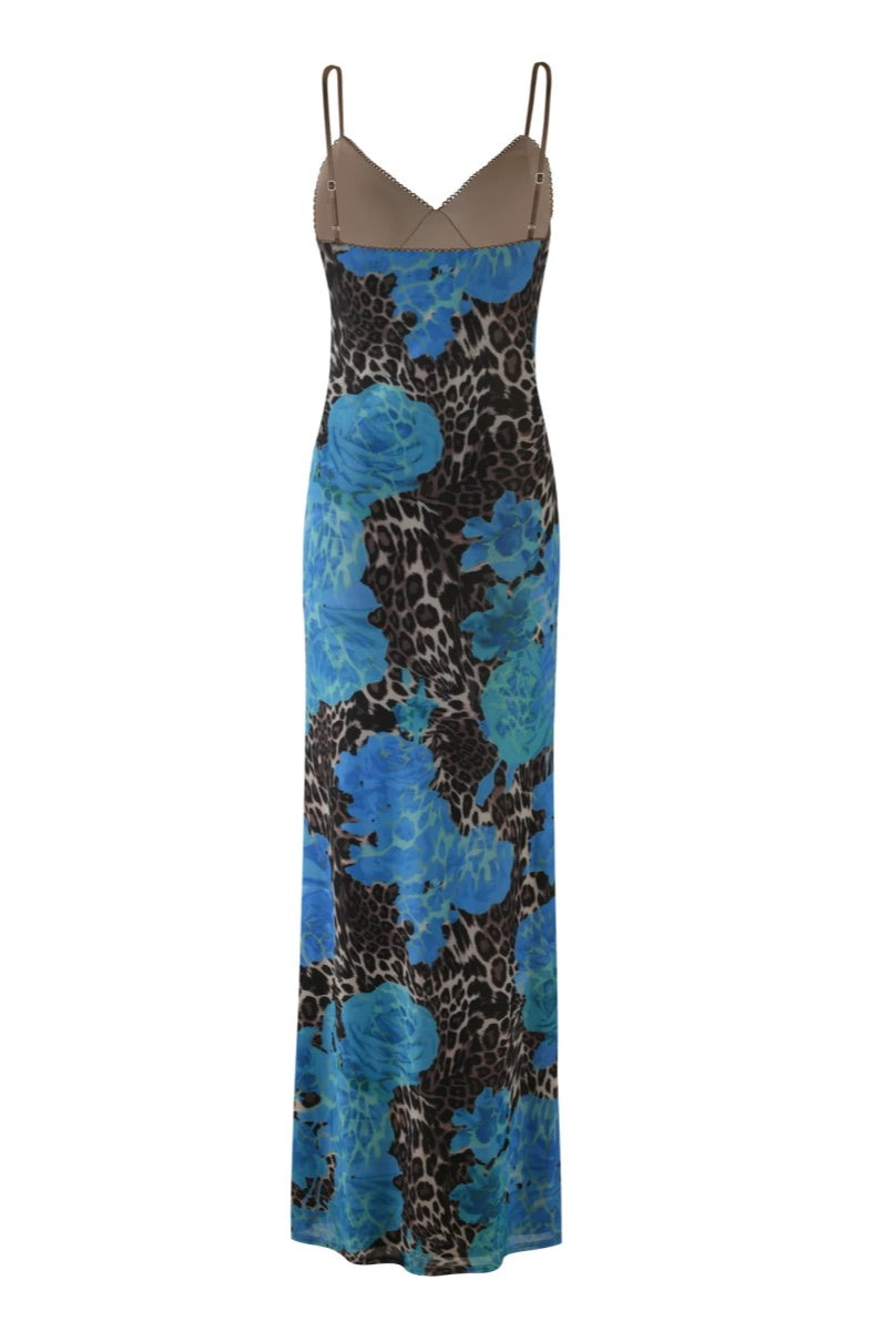 Temperament Slim Printed Maxi Dress