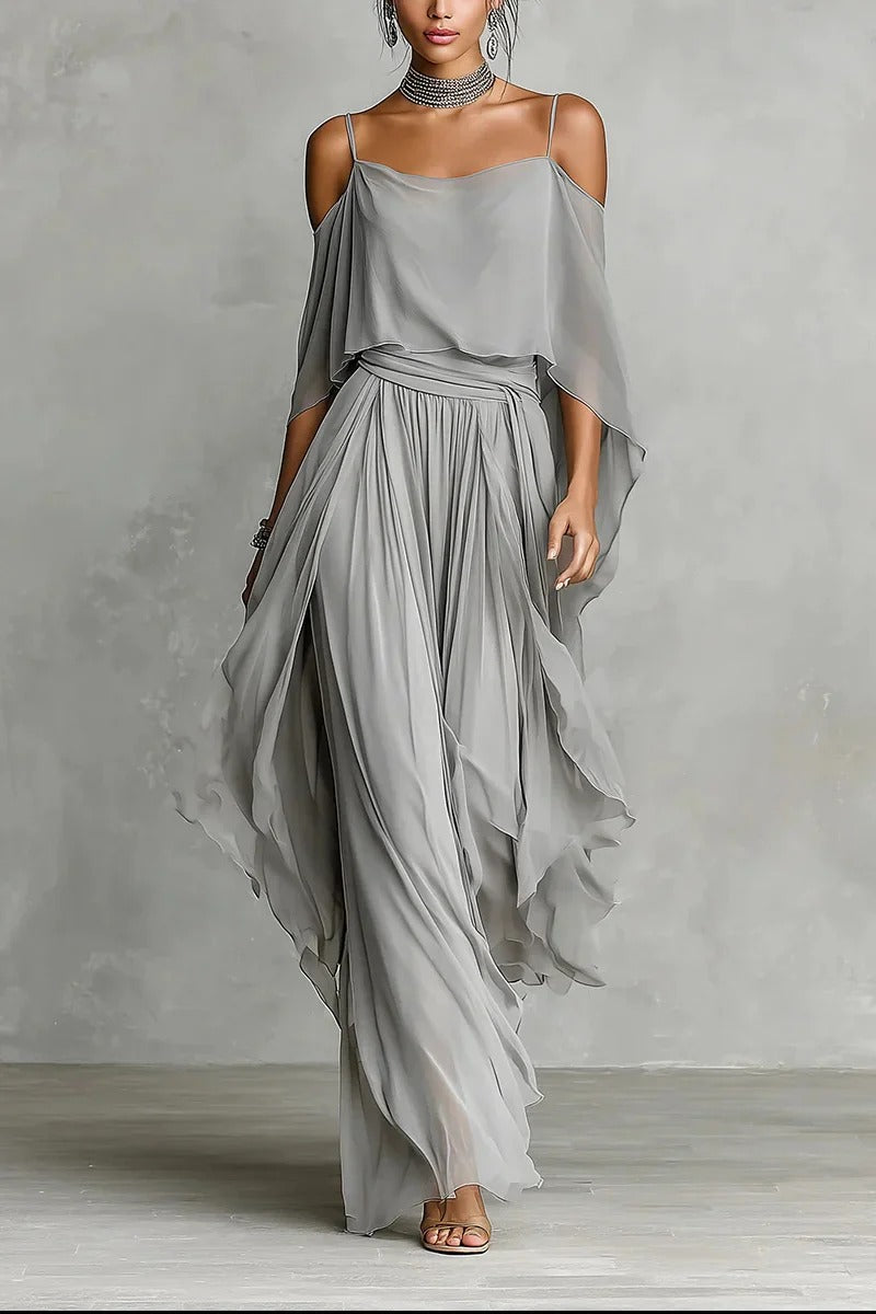 Λευκό Μακρύ Φόρεμα Cape Flow