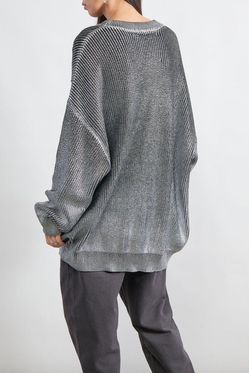 Metal Embellished Long-sleeved Autumn And Winter Sweater