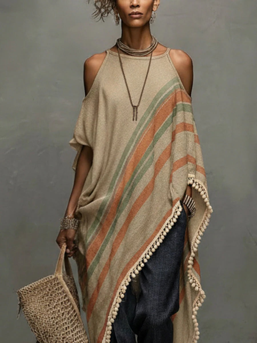 Abito lungo maxi White Cape Flow