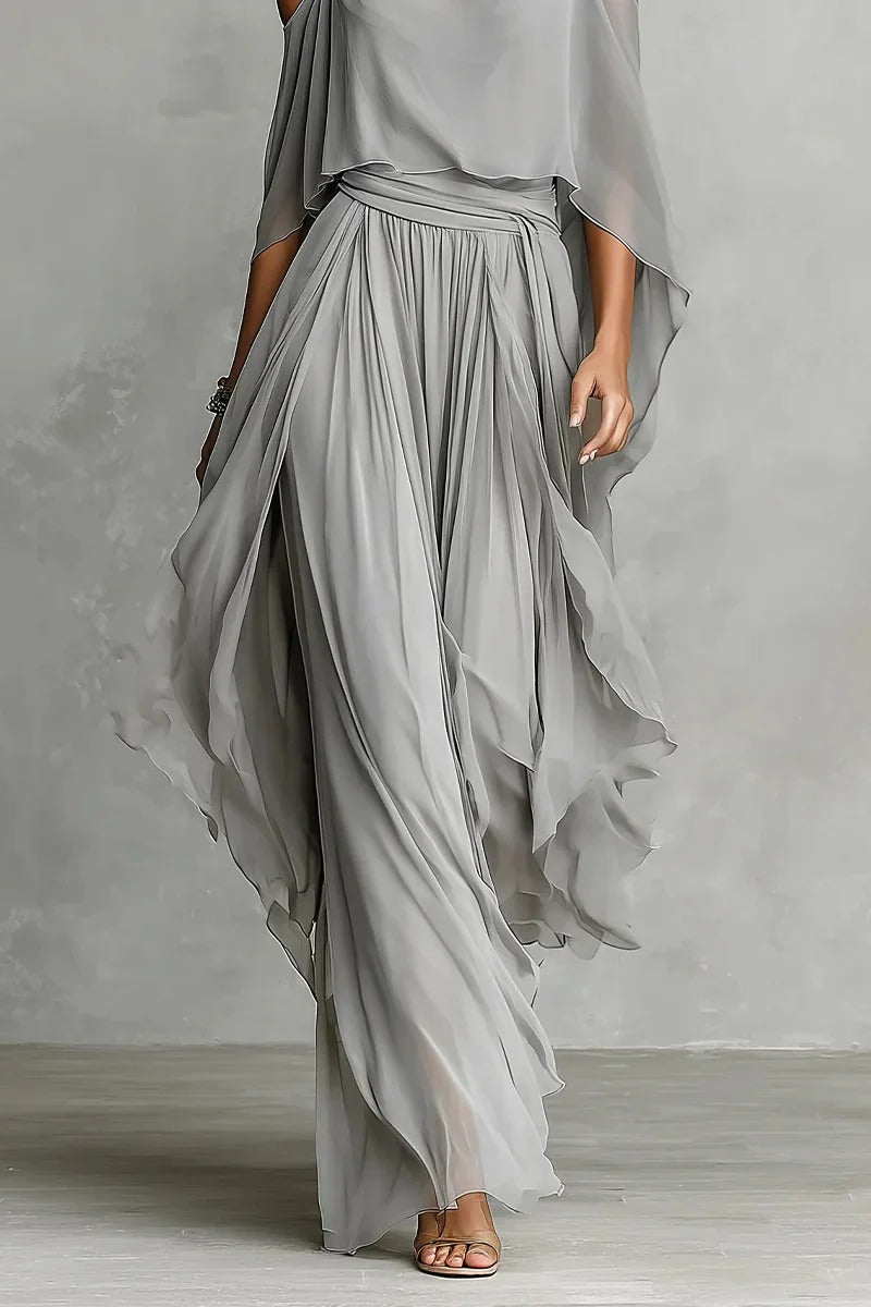 Λευκό Μακρύ Φόρεμα Cape Flow