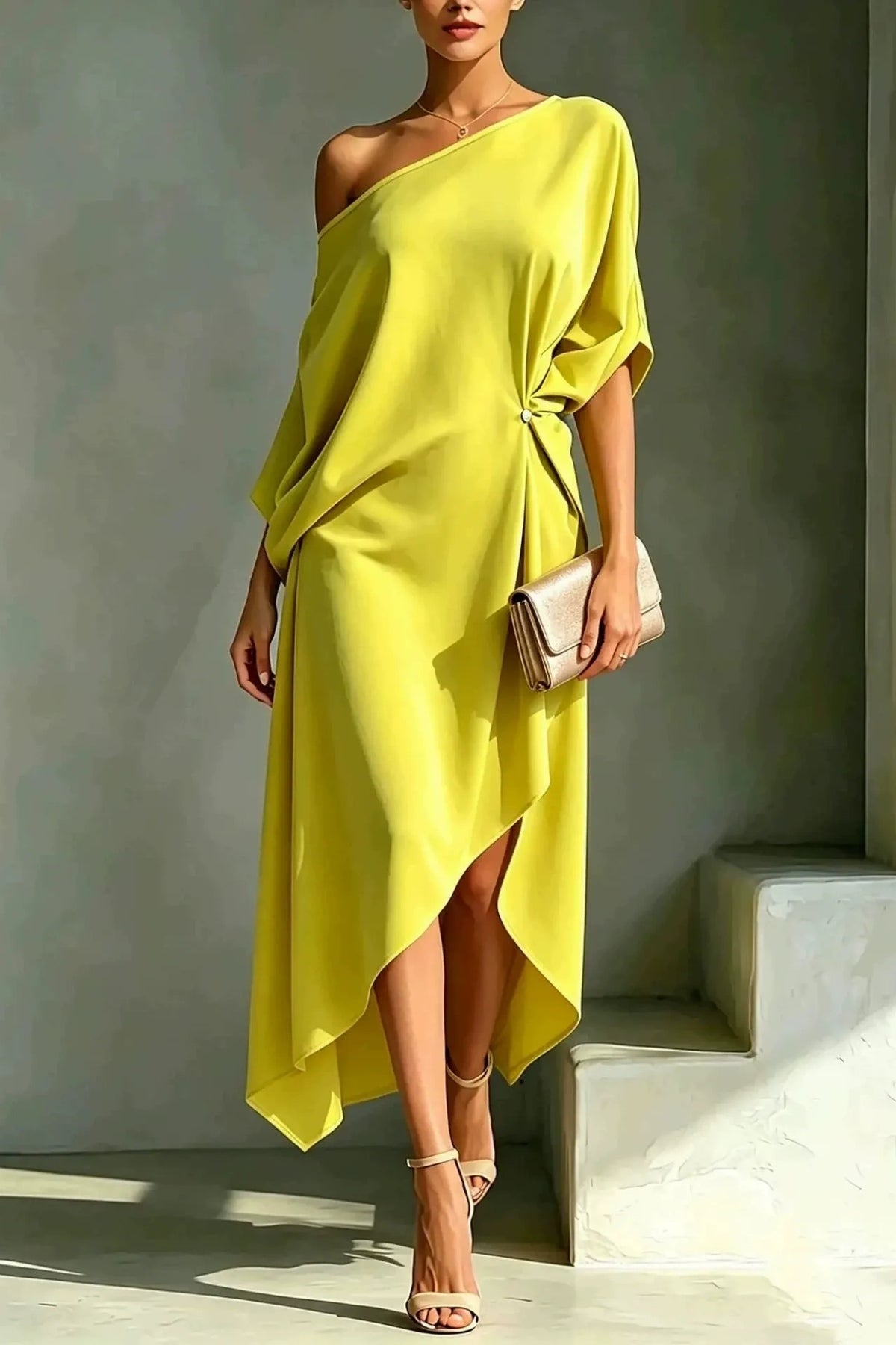 Conjunto elegante de falda de un solo hombro