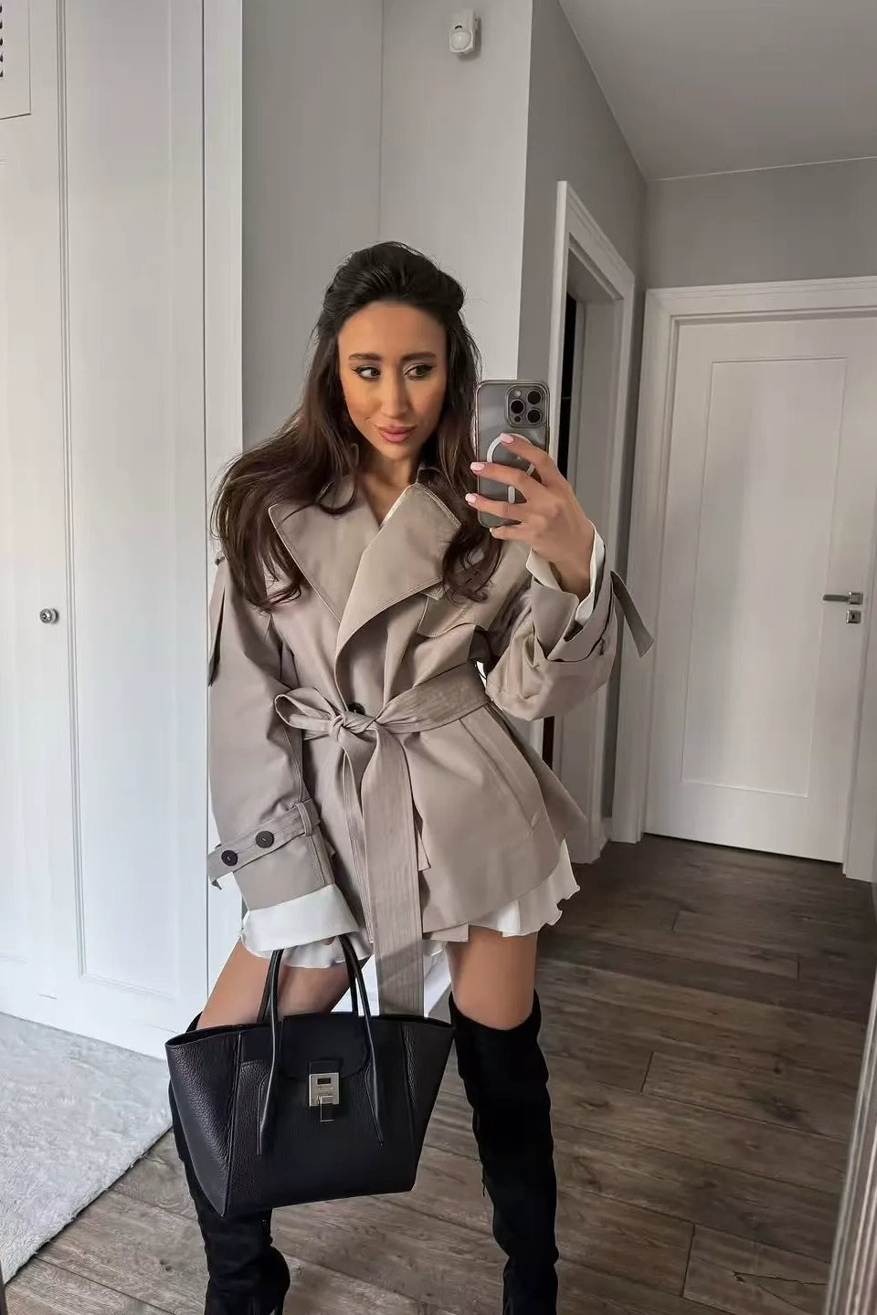 Gabardina corta casual