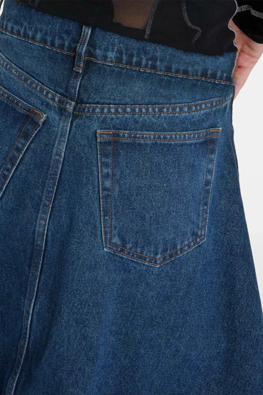 Deconstructed Denim Maxi Skirt