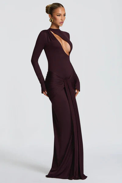 Modern Angled Cut-Out Maxi Dress