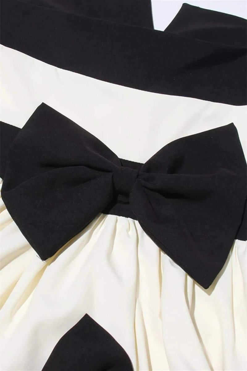 Abito lungo con fiocco color block Karen