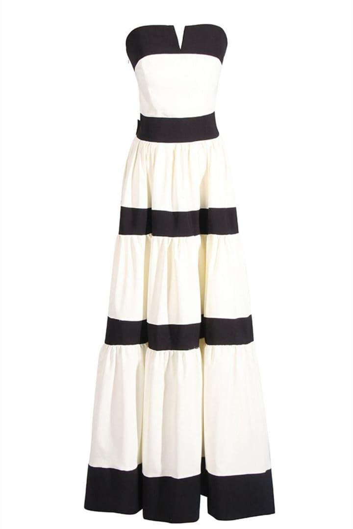 Abito lungo con fiocco color block Karen