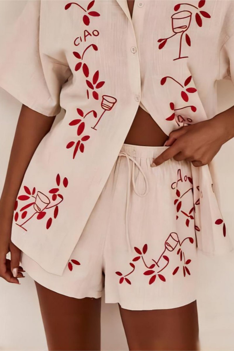 루즈 밴딩 반바지 세트