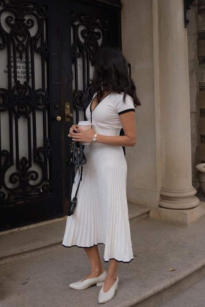 Set fuste plisate cu decolteu în V Marcia