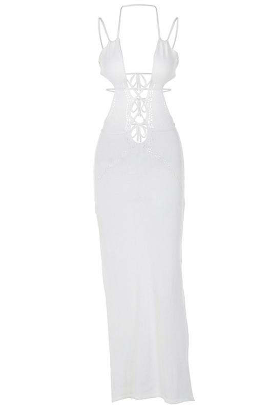 Megan Dzianinowa sukienka maxi z wycięciami