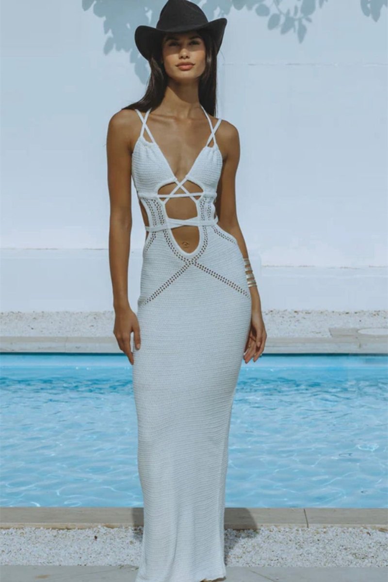 Megan Dzianinowa sukienka maxi z wycięciami