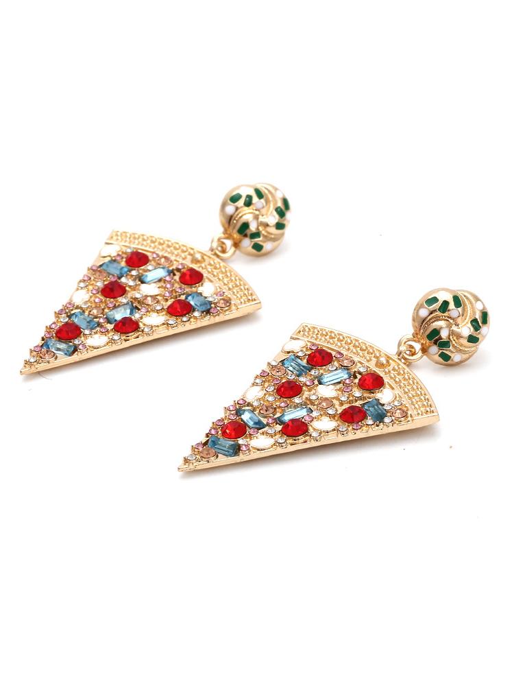 Pizza Diamante Drop Earrings-Sunfere