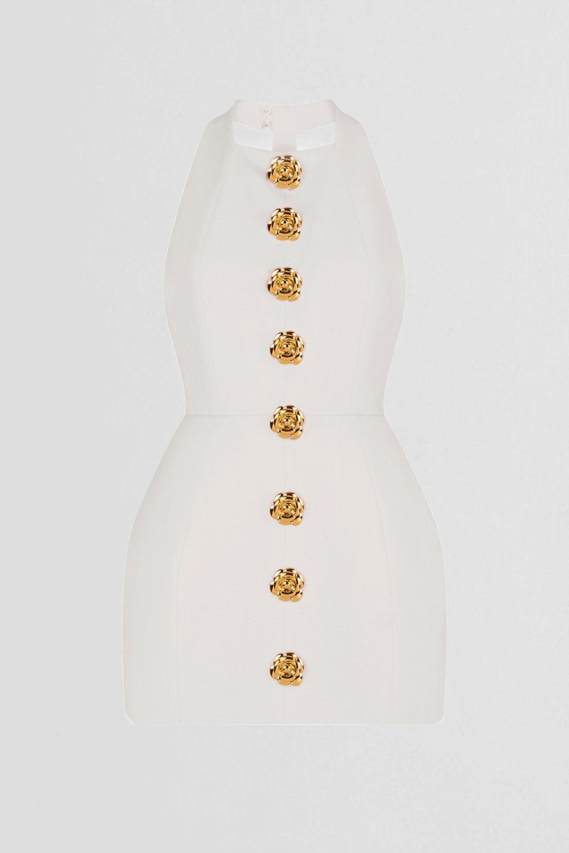 Rebecca Halter Sırtı Açık Mini Elbise