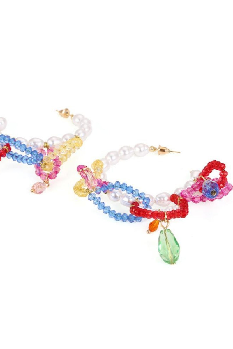 Rox kralen kwast oorbellen