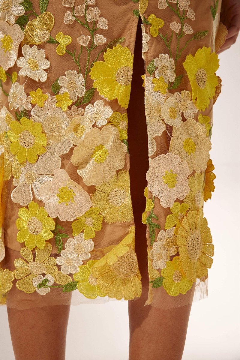 Abito midi floreale con scollo a V Sally