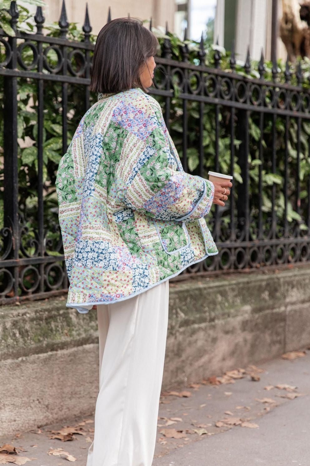 Casual bloemenzak omslagkraag bovenkleding