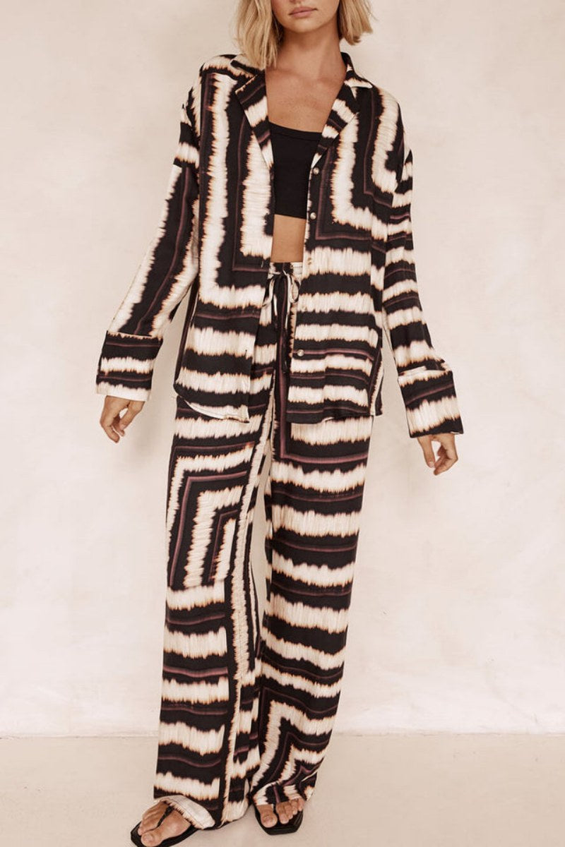 Σετ Φαρδιά Παντελόνια με Υφή και Σχέδιο Σοκολάτας Signature Strip