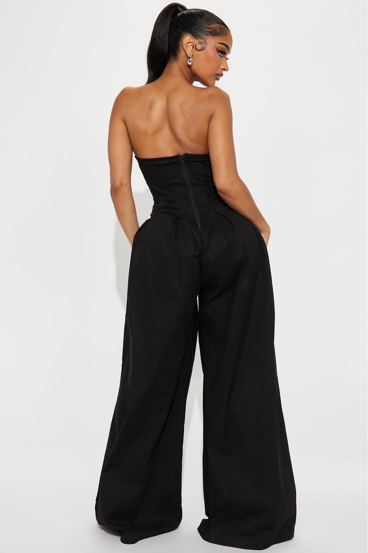 Strapless Wide Leg Jumpsuit