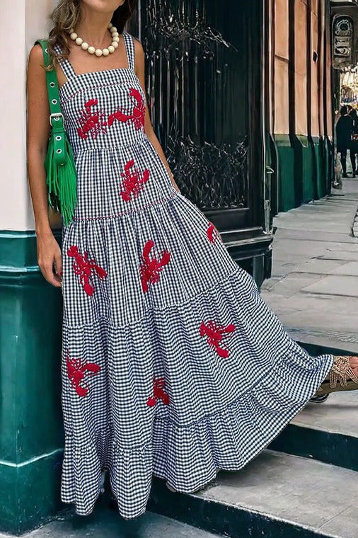 Exquisite Embroidered Holiday Camisole Midi Dress